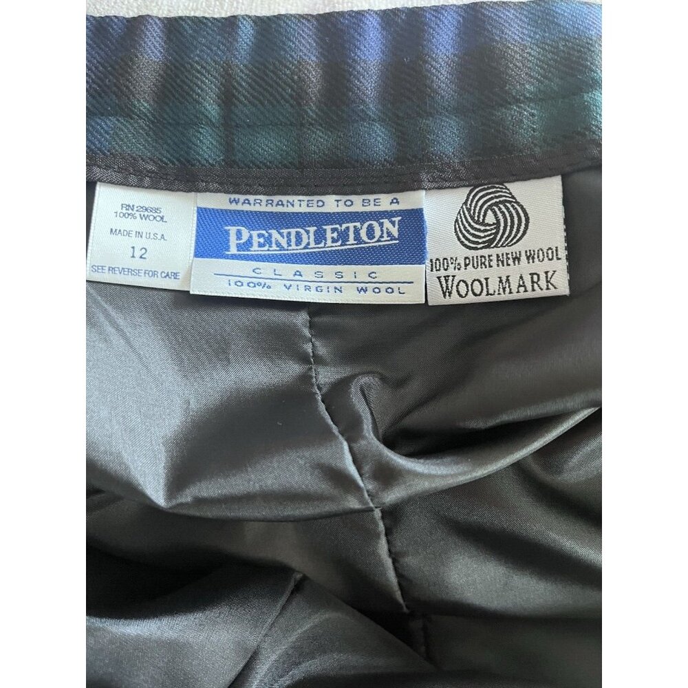 Vtg Pendleton 12 wool pencil skirt Blk watch Tartan Plaid New tags Preppy Academ - Picture 7 of 8